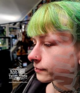 Breathe in style! 💎
Nose piercing by Judi.

Book now and get your next piercing with us! 📲

#NostrilPiercing #MadTimeTattoo #nosepiercing