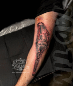 bones and zip tattoo cover up scars