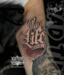 one life one chance tattoo half sleeve